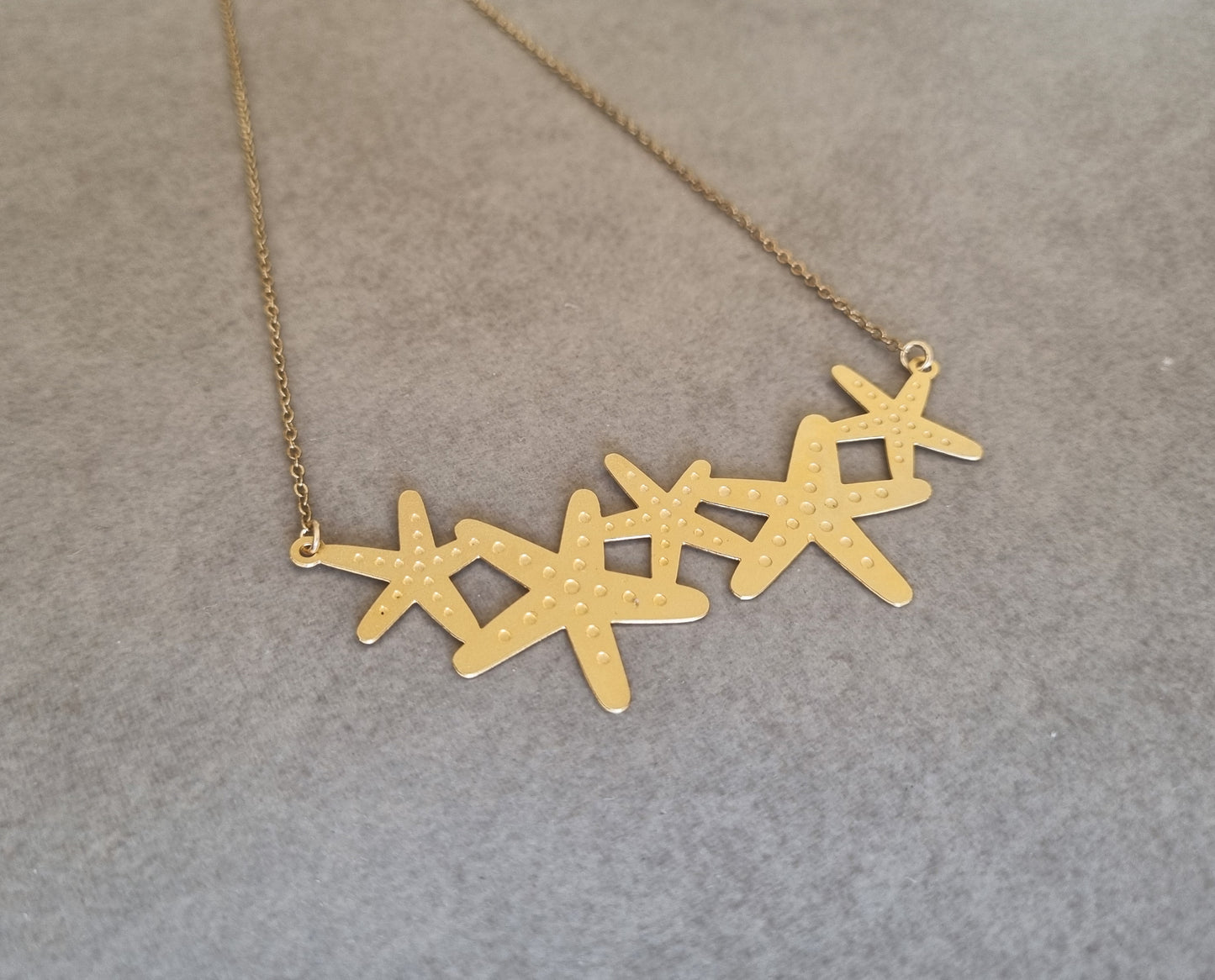 שרשרת כוכבי ים ציפוי זהב