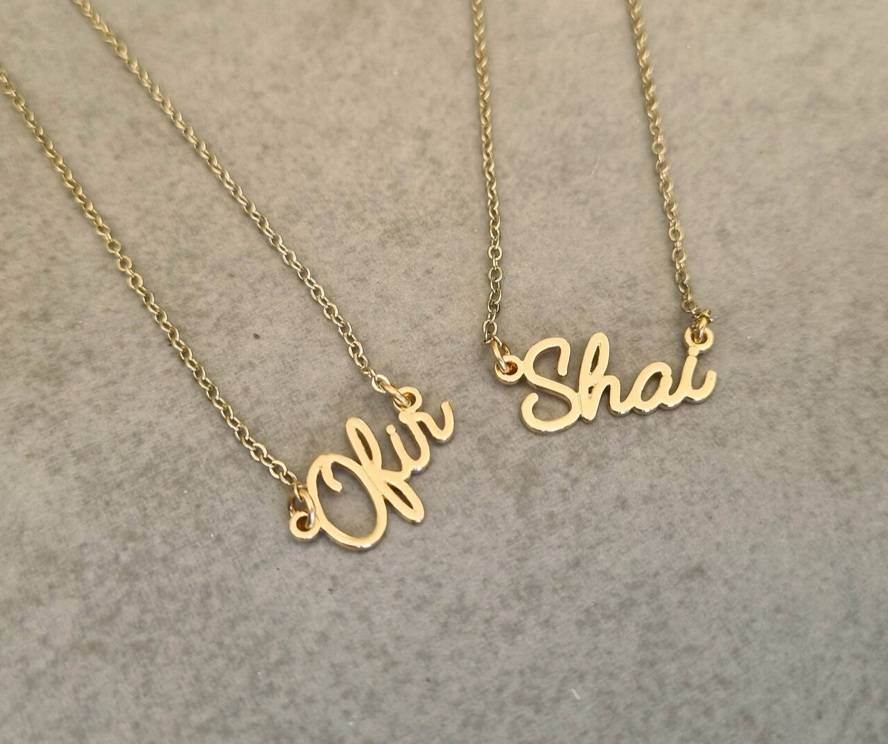שרשרת שם ציפוי זהב