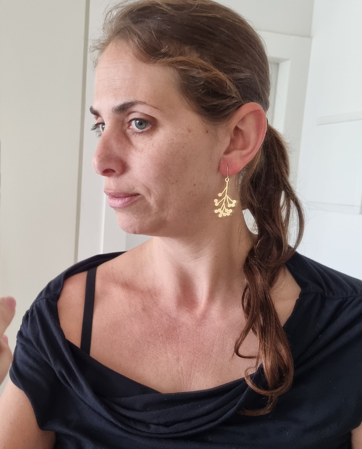 עגילי עץ | עגילים ארוכים