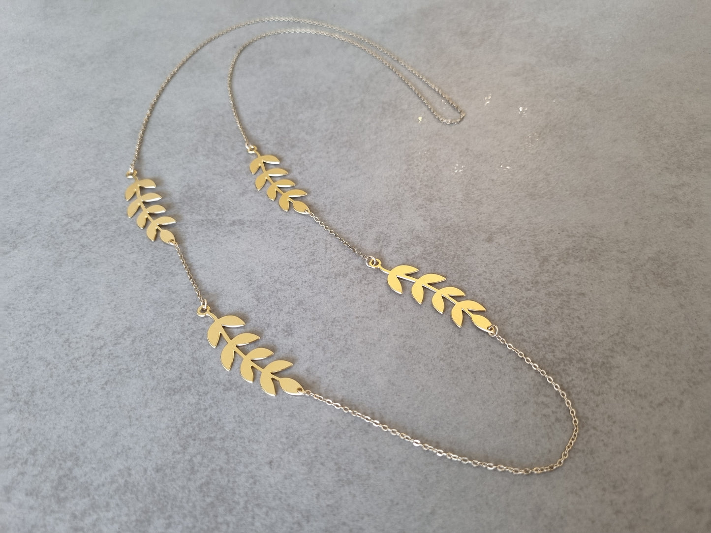 שרשרת זהב לאישה | שרשרת עלים ארוכה