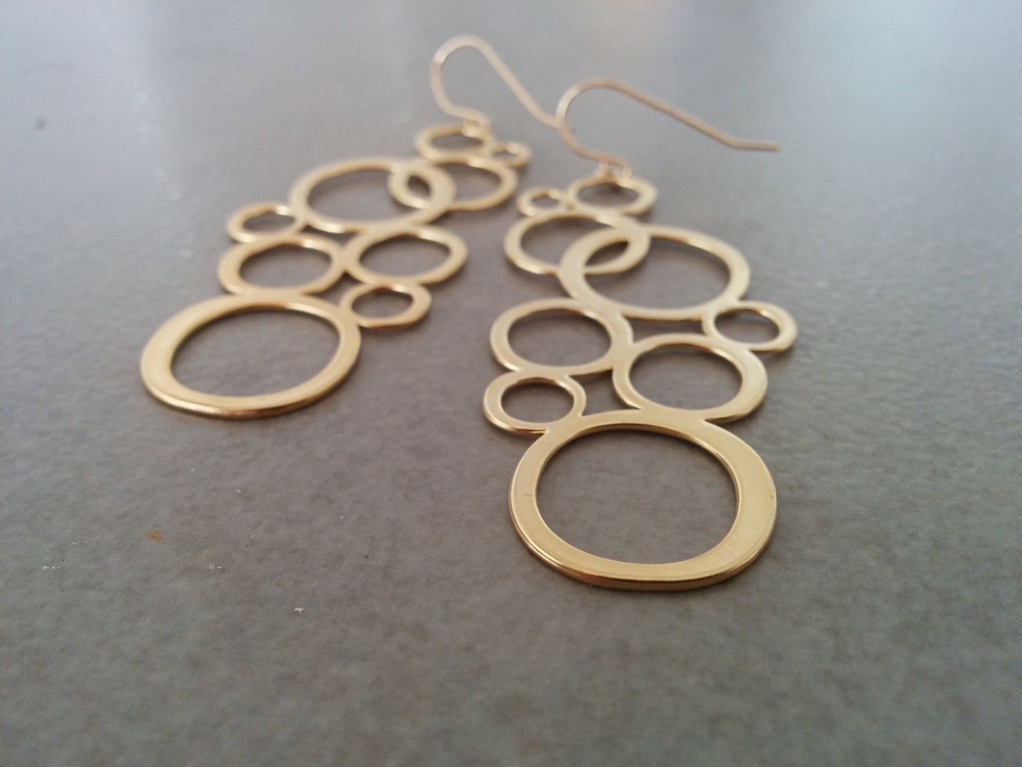 עגילים ארוכים מזהב | עגילי בועות