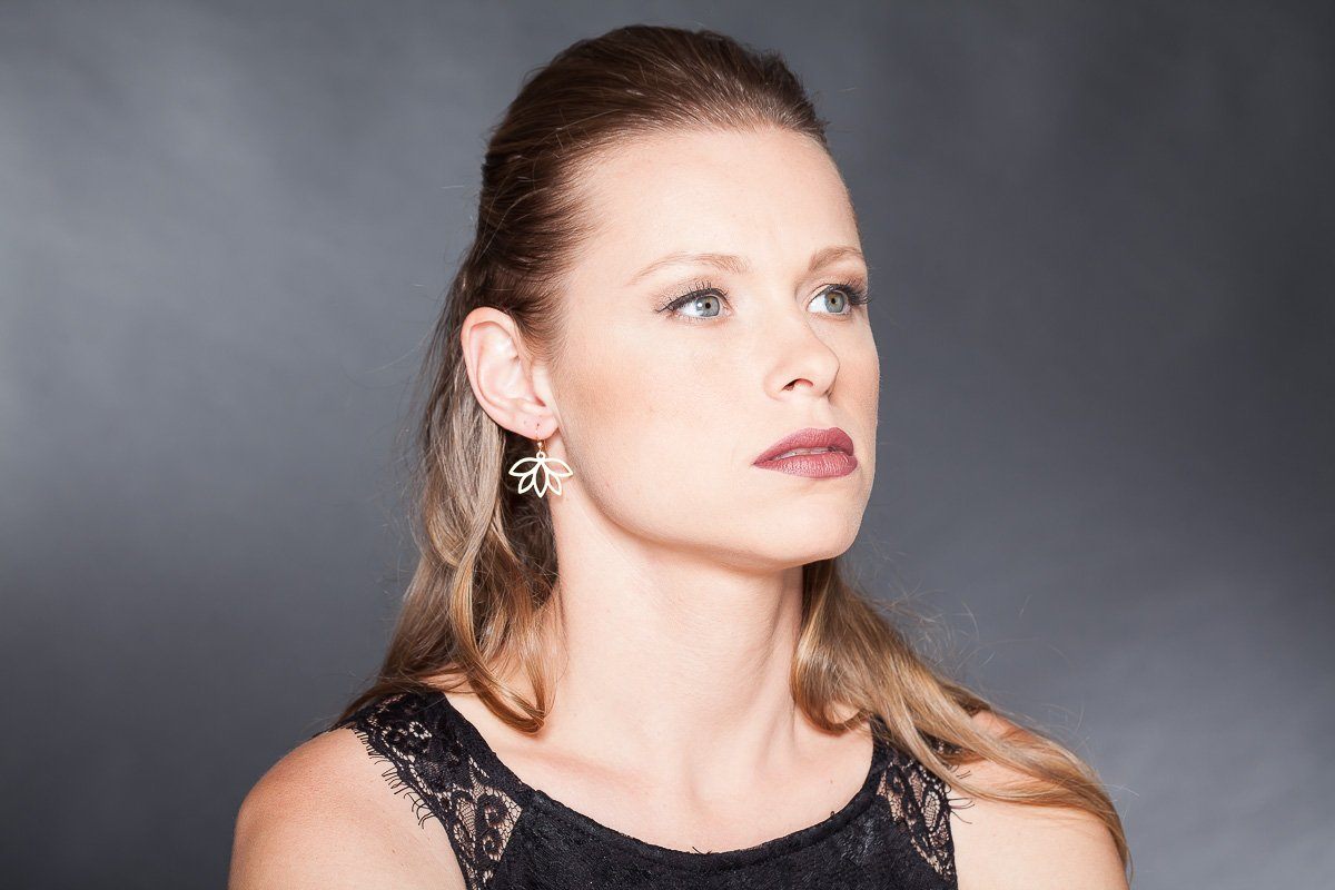 עגילים מזהב | פרח לוטוס