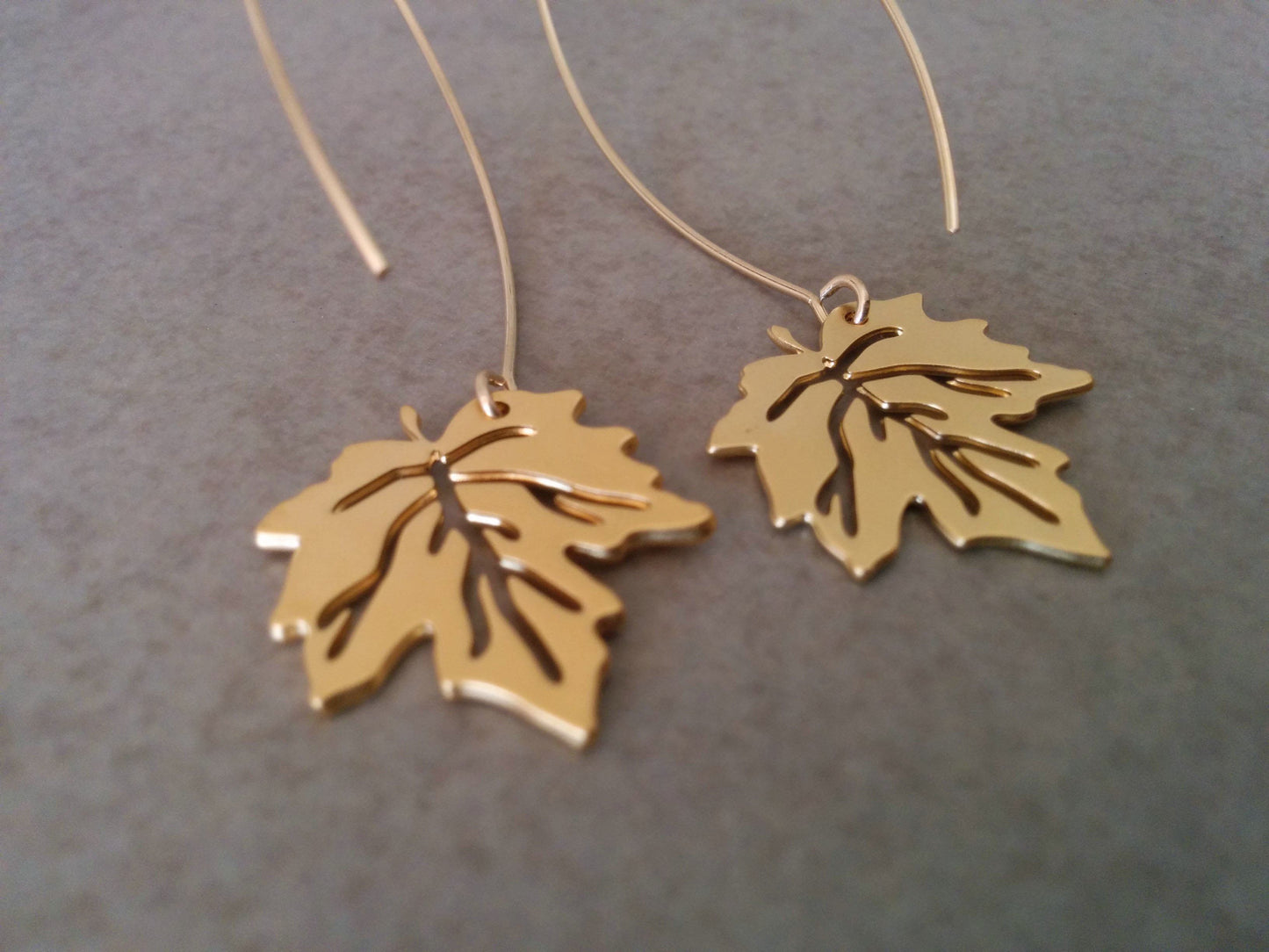 עגילים ארוכים מזהב | עגילי עלה