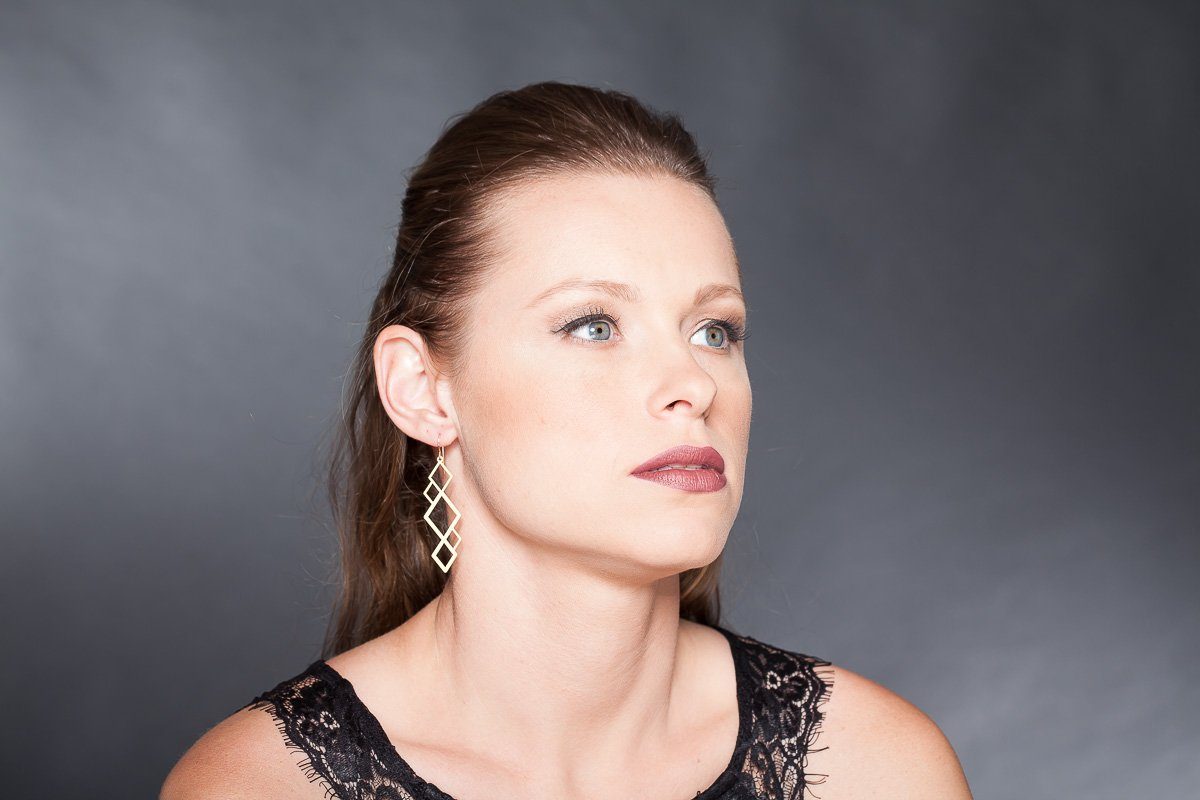 עגילים גיאומטריים מזהב | עגילי זהב