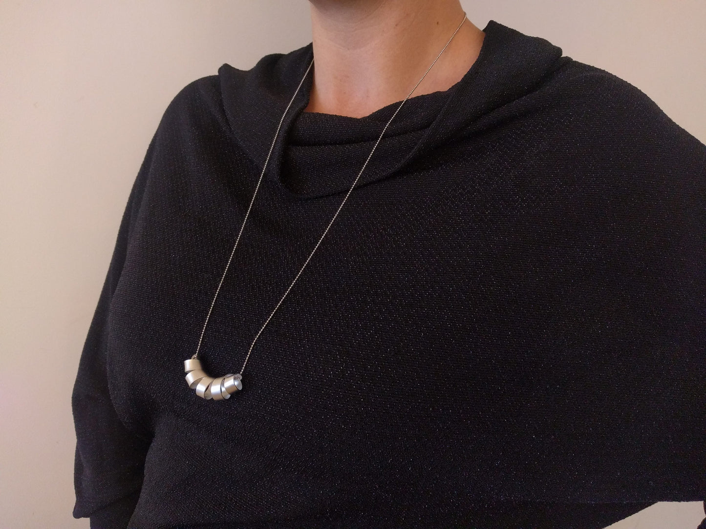 שרשרת ארוכה תליון ספירלה כסף