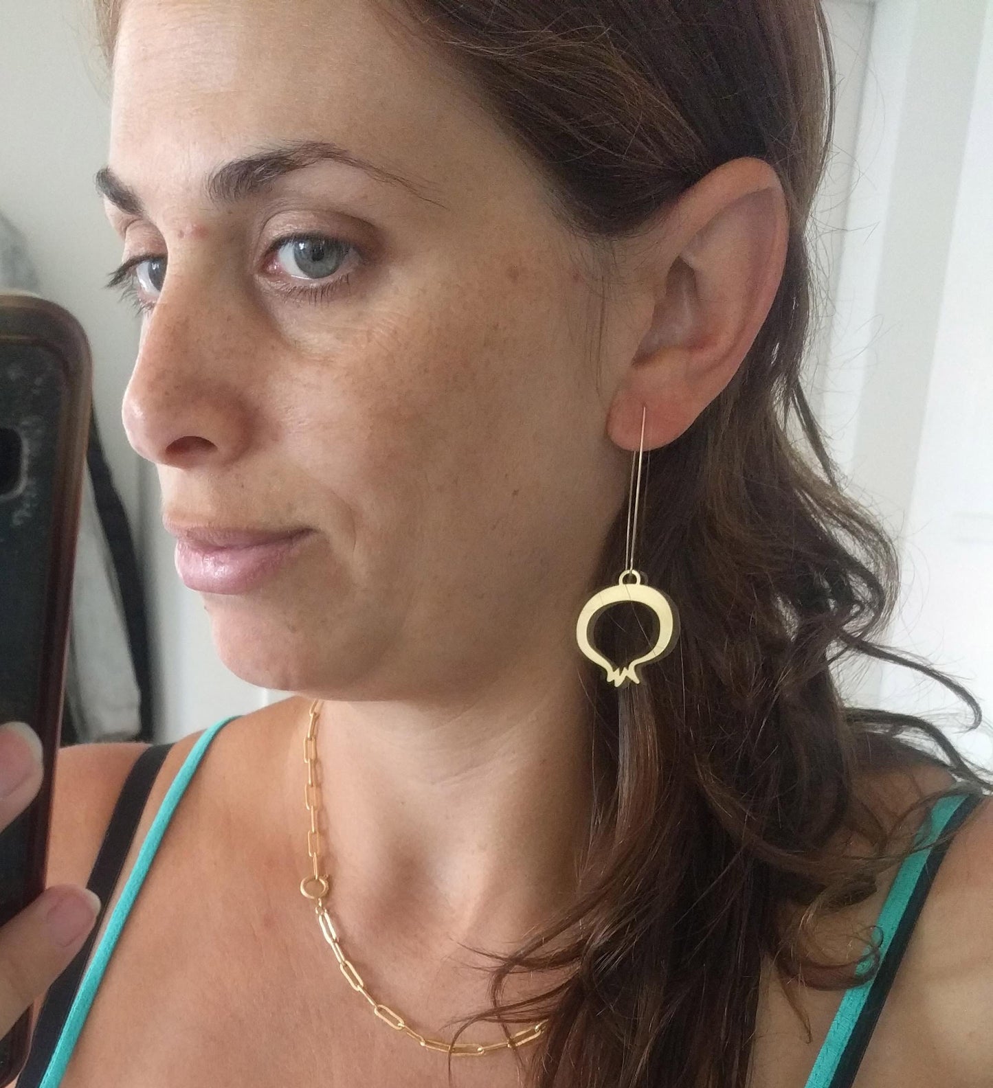 עגילי רימון לאישה | עגילים ארוכים