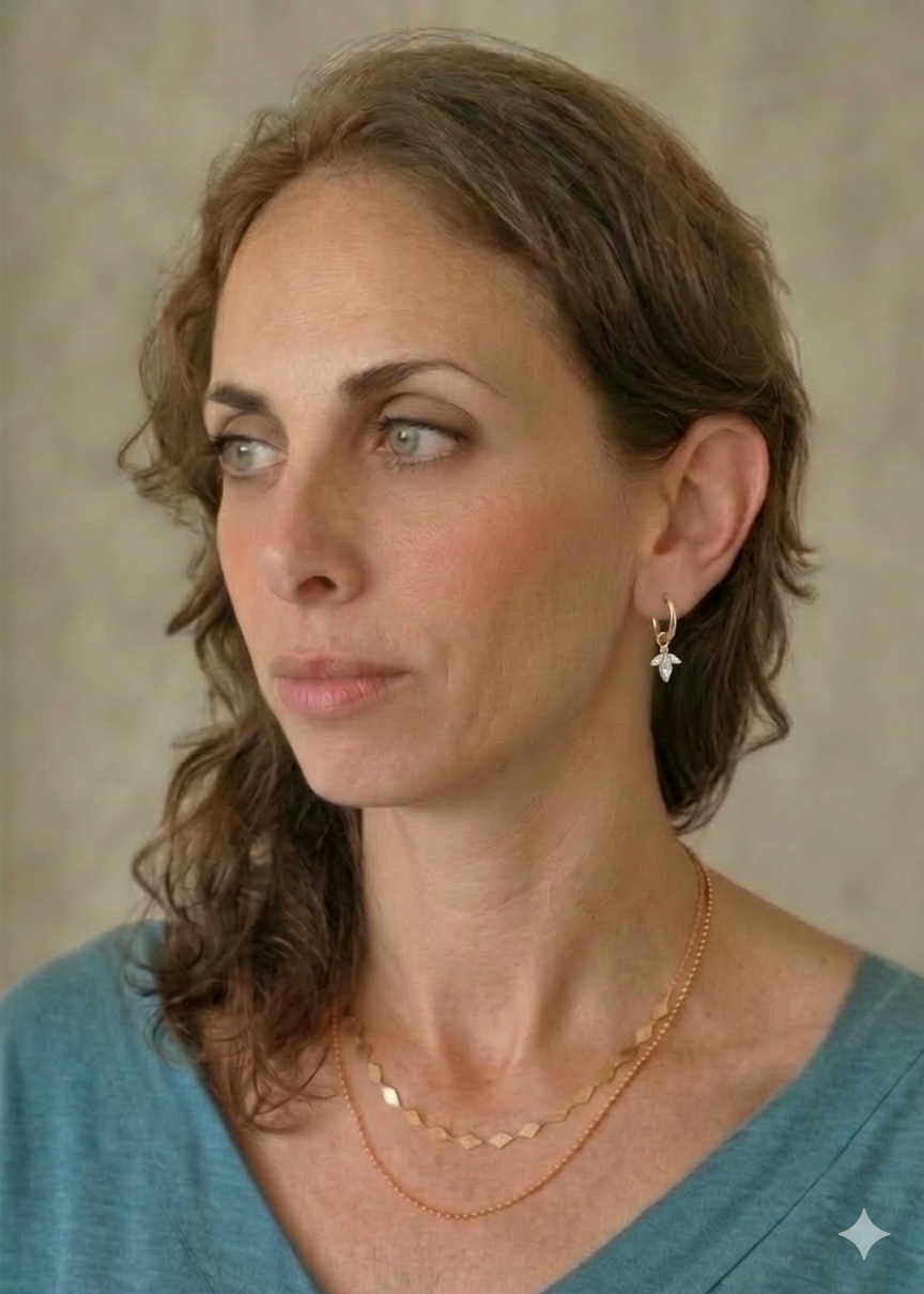 עגילי חישוק קטנים עם זירקון פרח